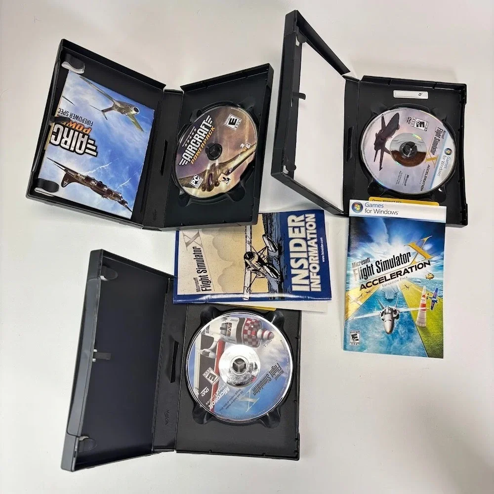 Flight Simulator Aircraft LOT of 3 Microsoft PC Aviator DVD Games Windows